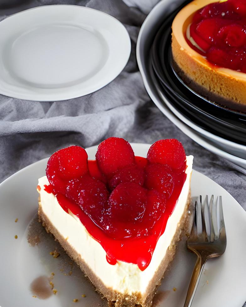 Cheesecake with cherry photo