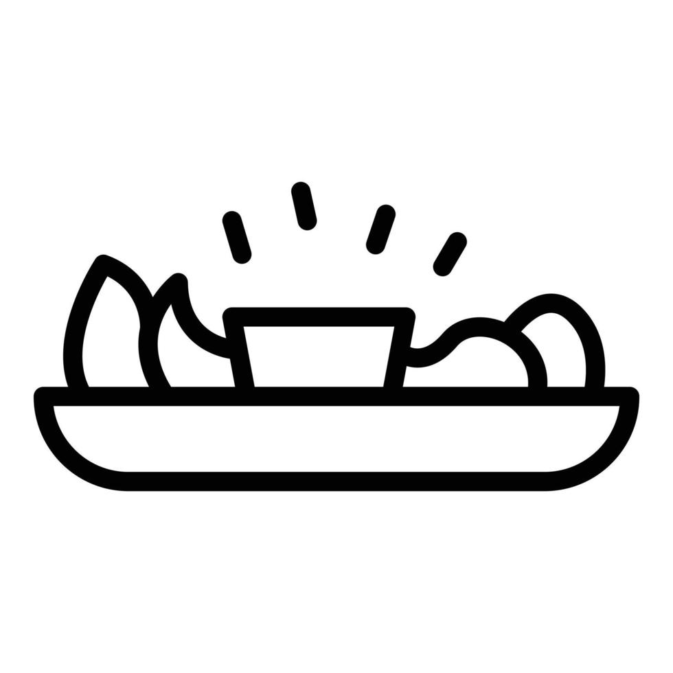 icono de comida de la cultura coreana, estilo de esquema vector