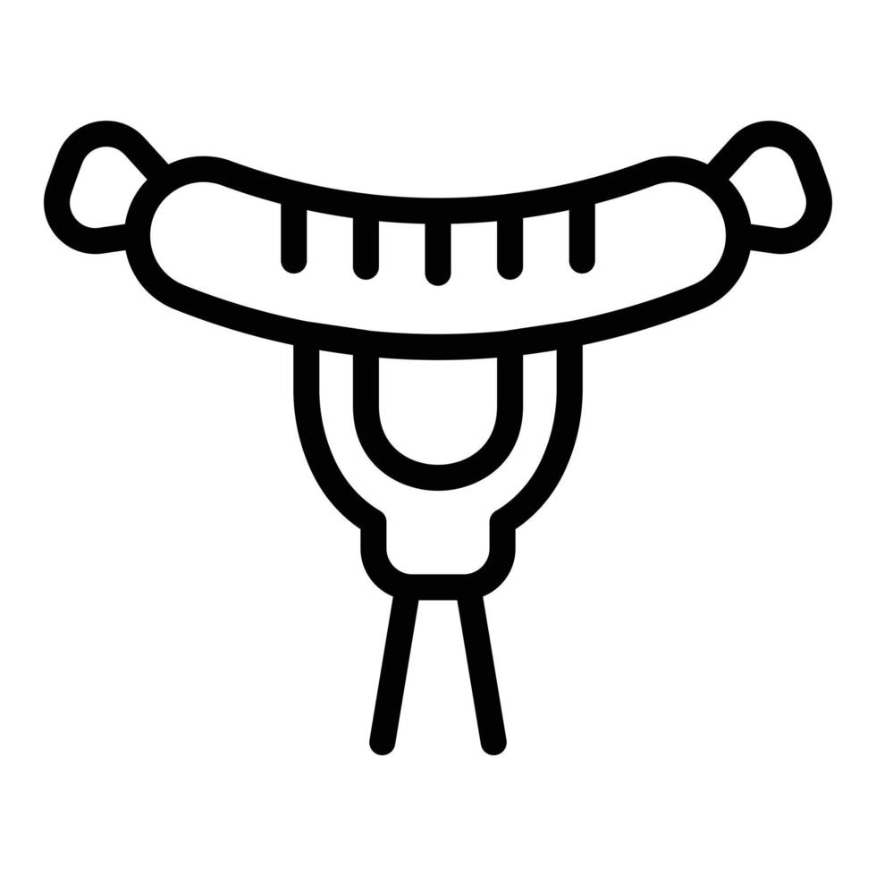 Grilled salami icon, outline style vector