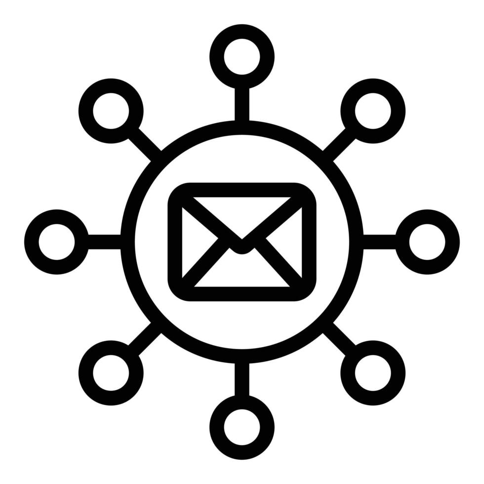 Email communication icon, outline style vector