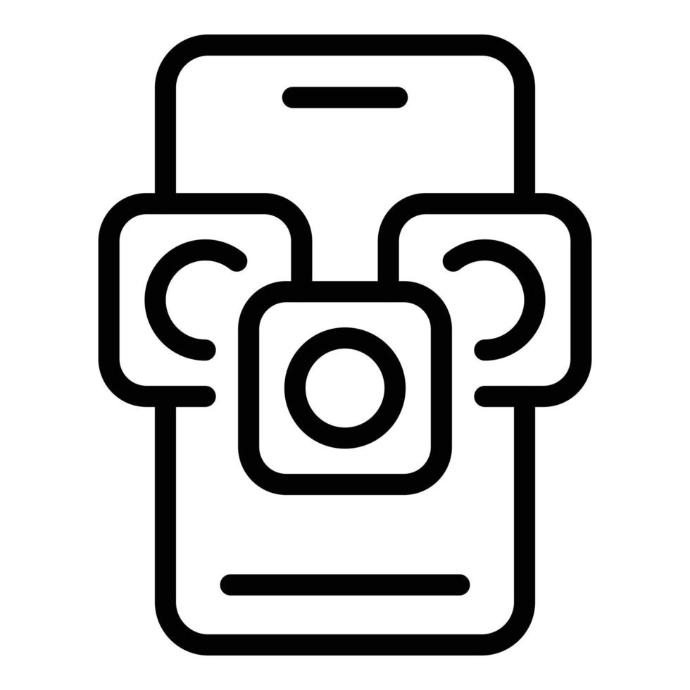 Phone notification icon, outline style vector