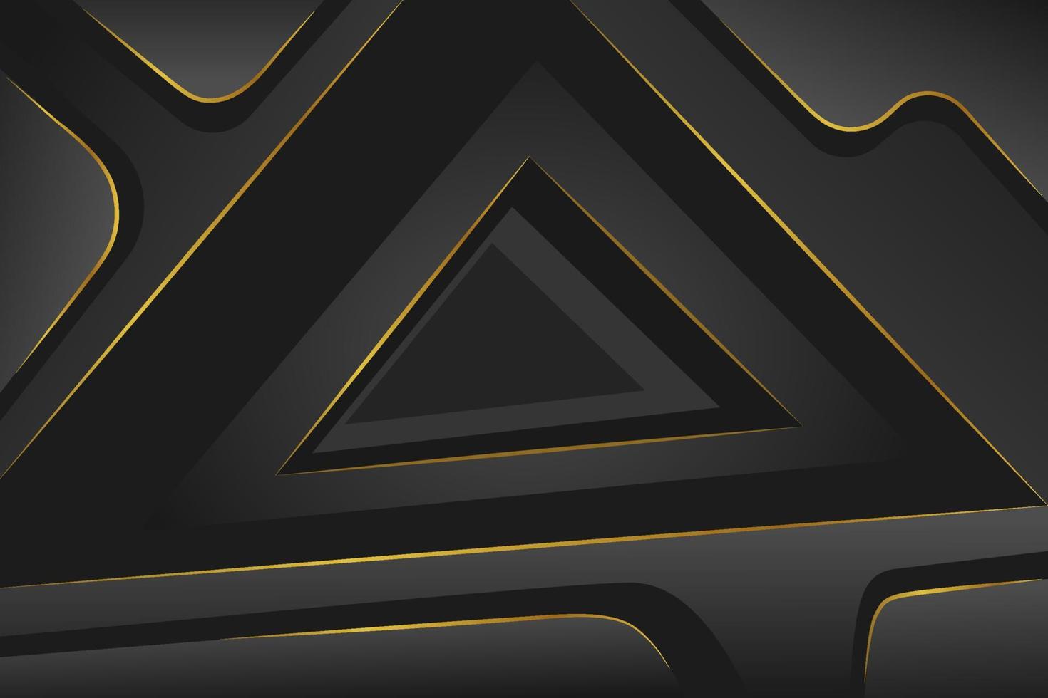 Black Gold Triangle Background vector