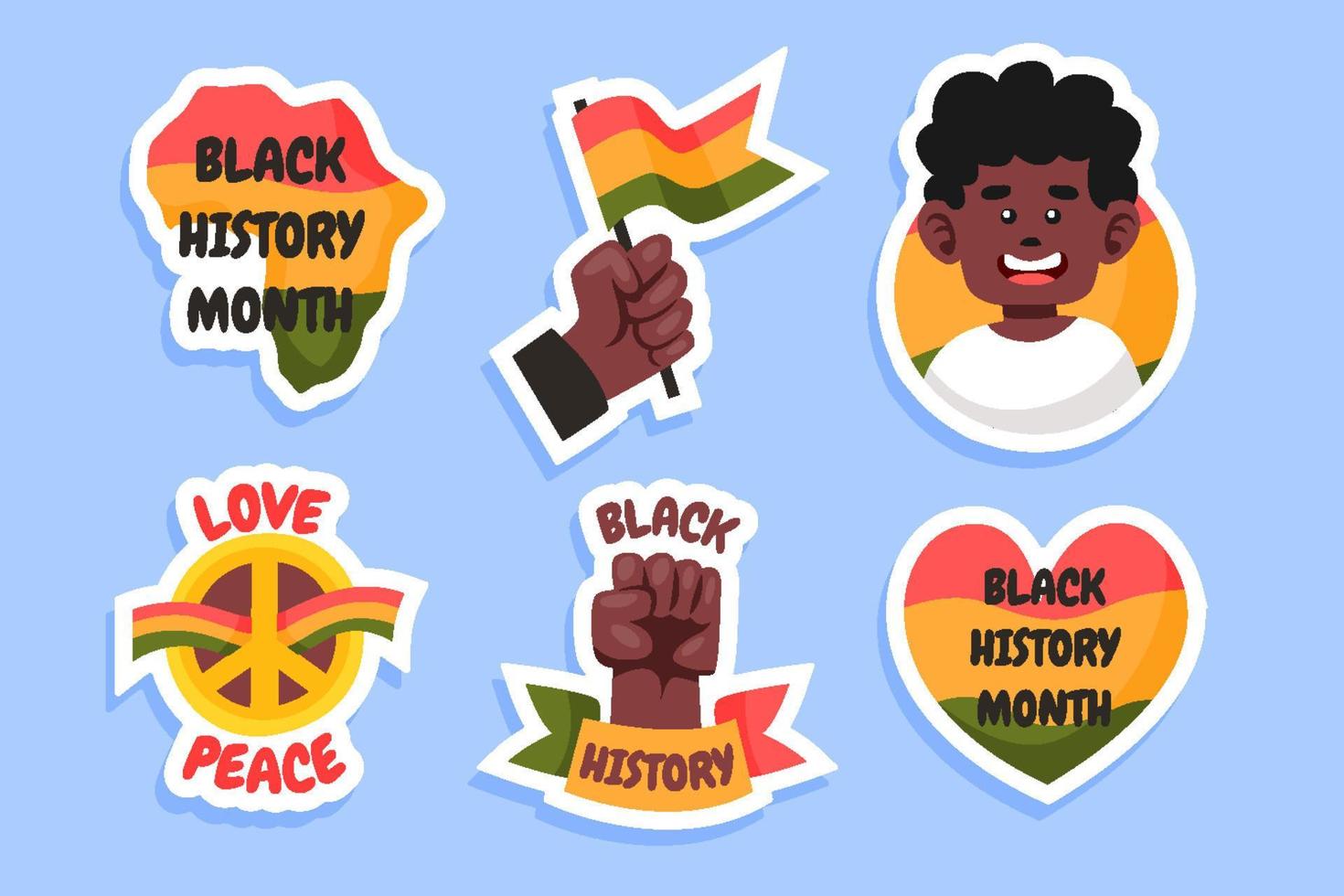 Black History Month Sticker Collection vector