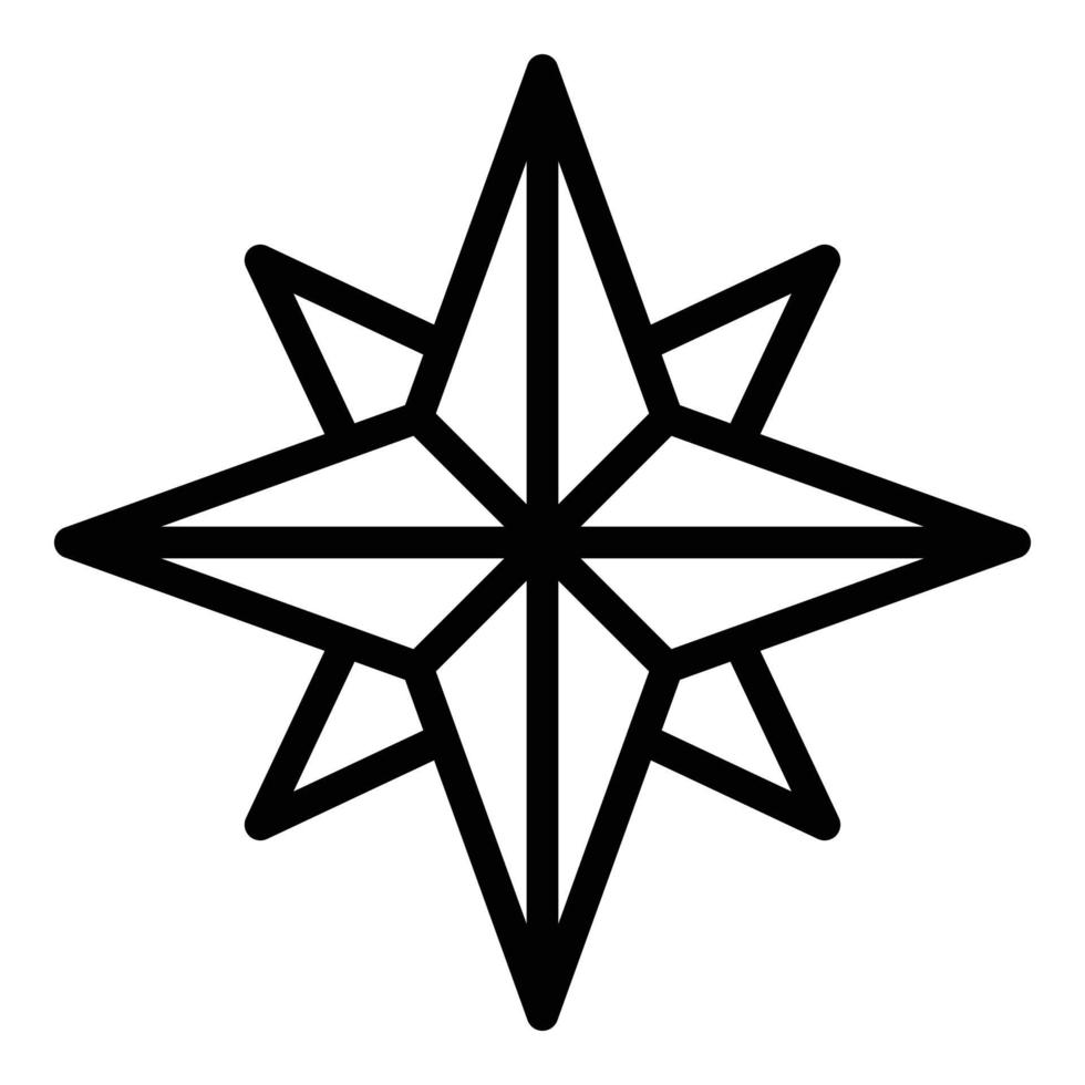 Trip compass icon, outline style vector