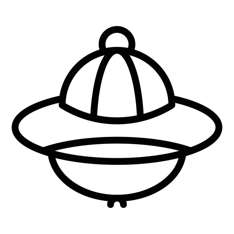 icono de sombrero de safari, estilo de esquema vector