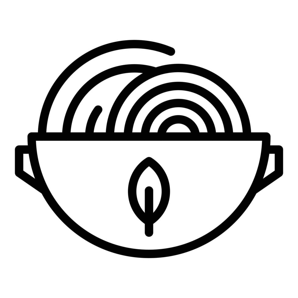 icono de comida coreana picante, estilo de contorno vector