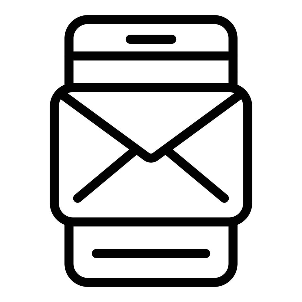 Phone envelope icon, outline style vector