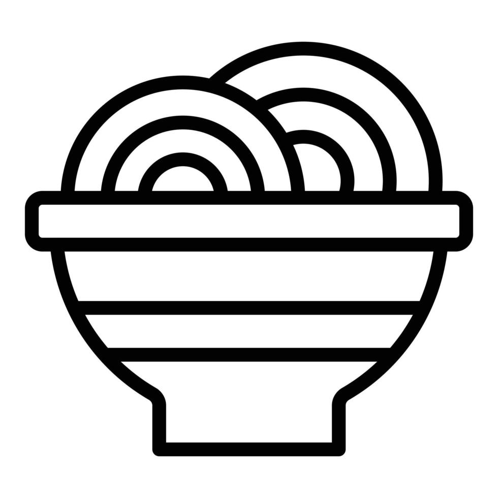 Korean udon icon, outline style vector