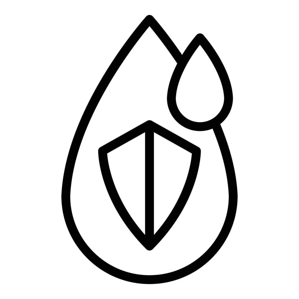 Safe drop water icon, outline style vector