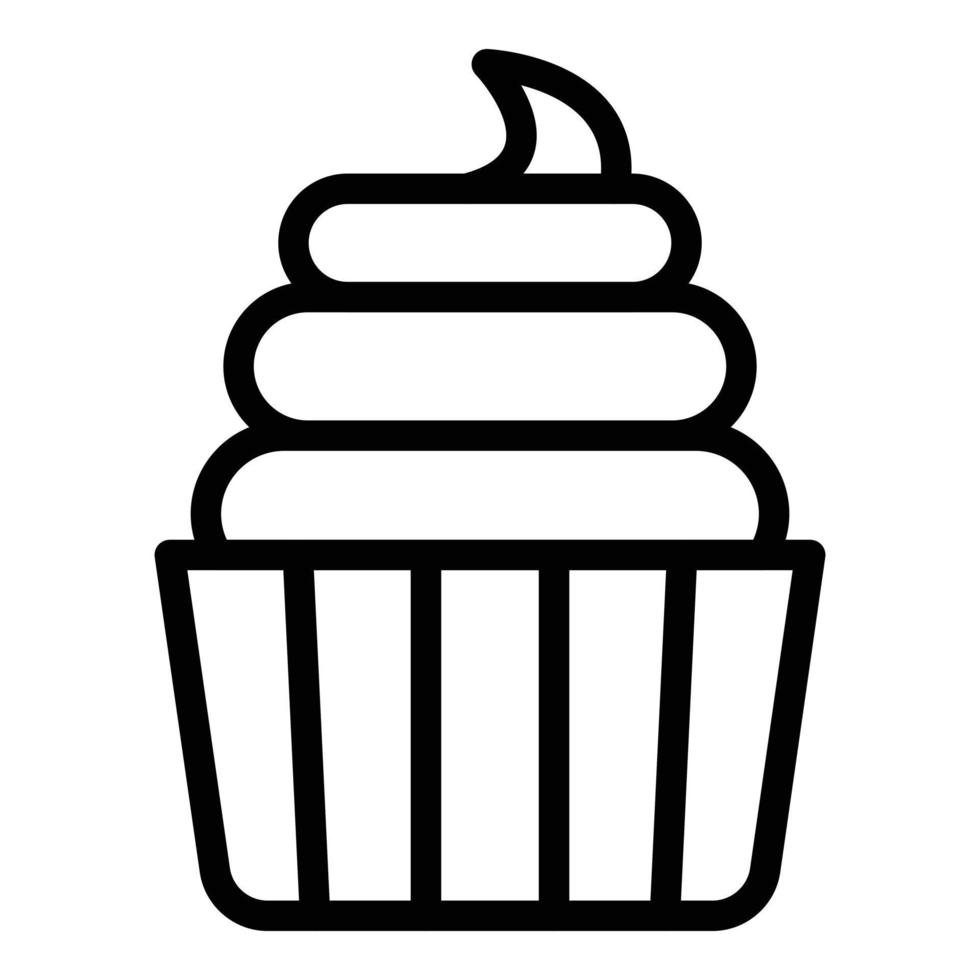 Sweet cupcake icon, outline style vector