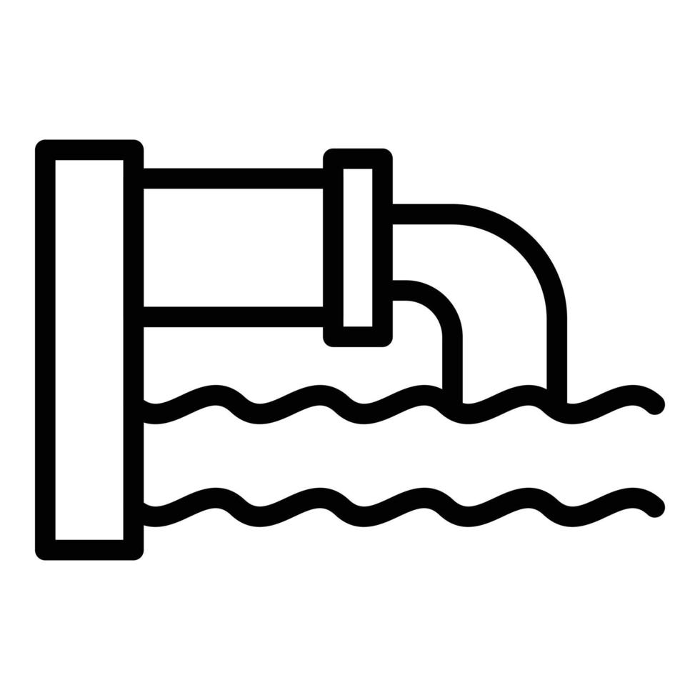 Sewage pipe icon, outline style vector