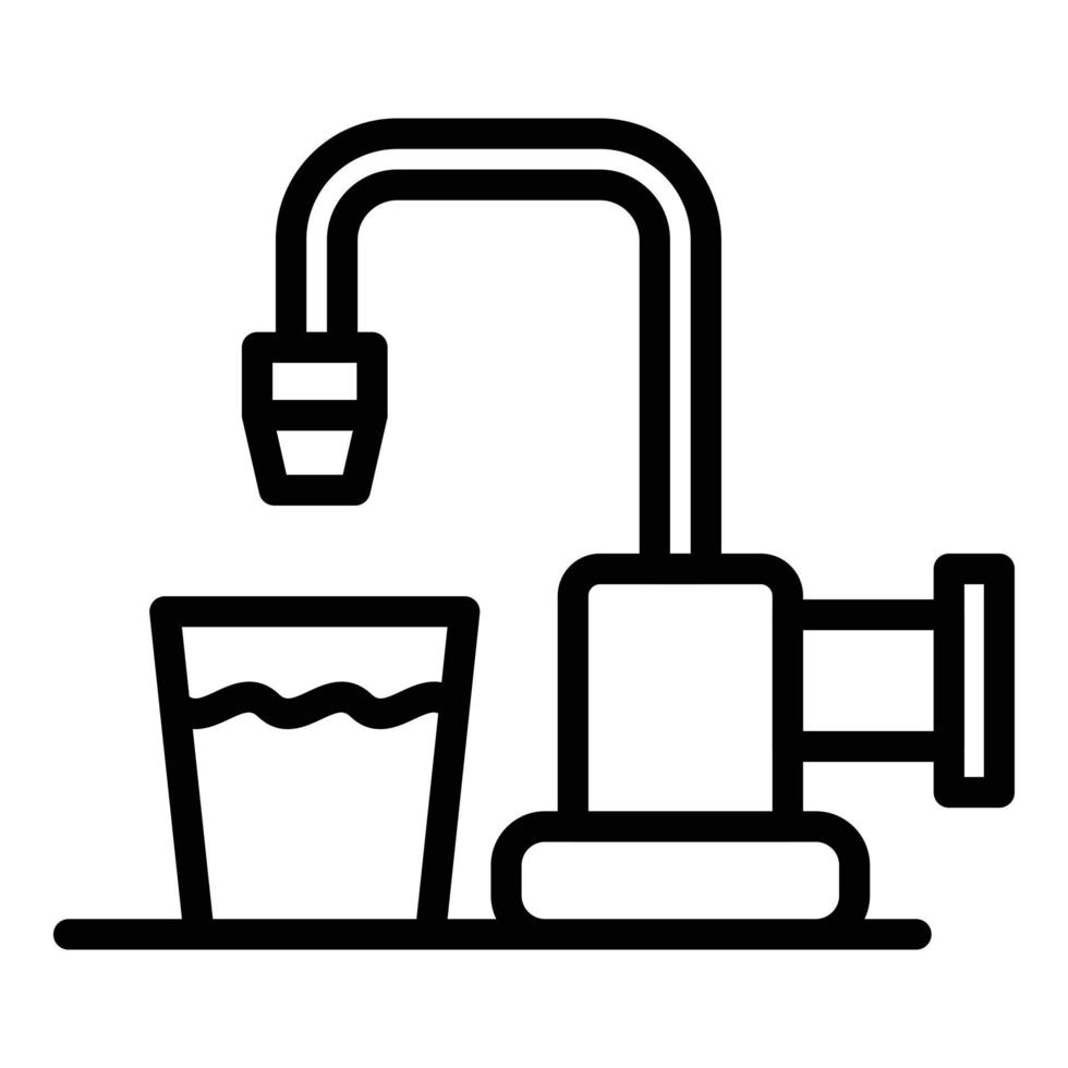 Tap water icon, outline style vector