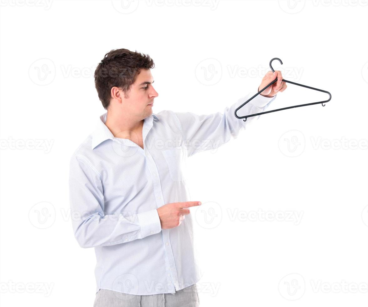 Man with a hanger photo