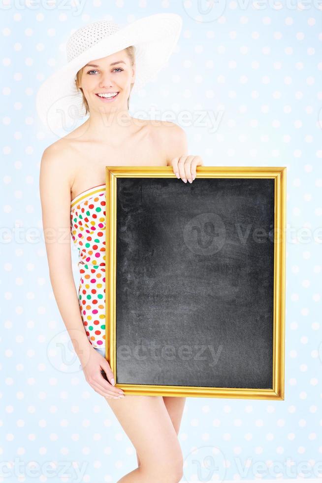 Summer woman with board photo