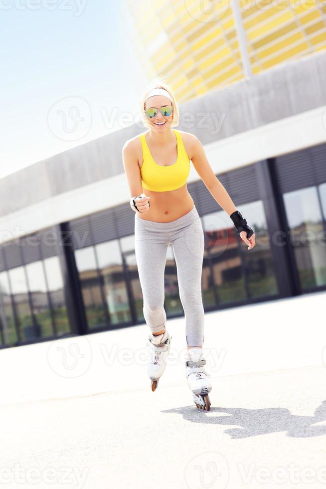 Joyful roller blader photo