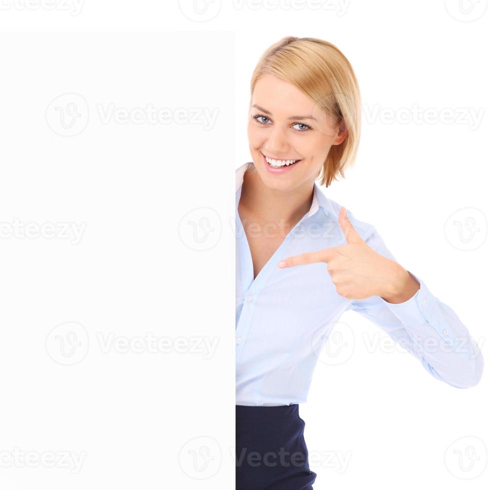 Woman and billboard photo