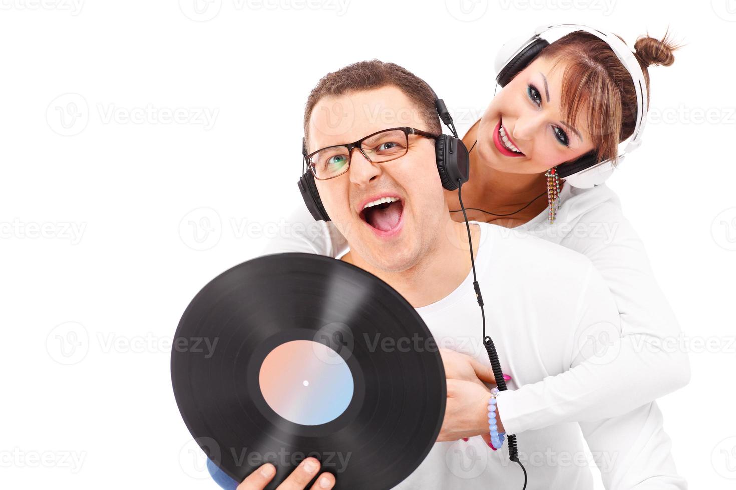 Young couple and music photo