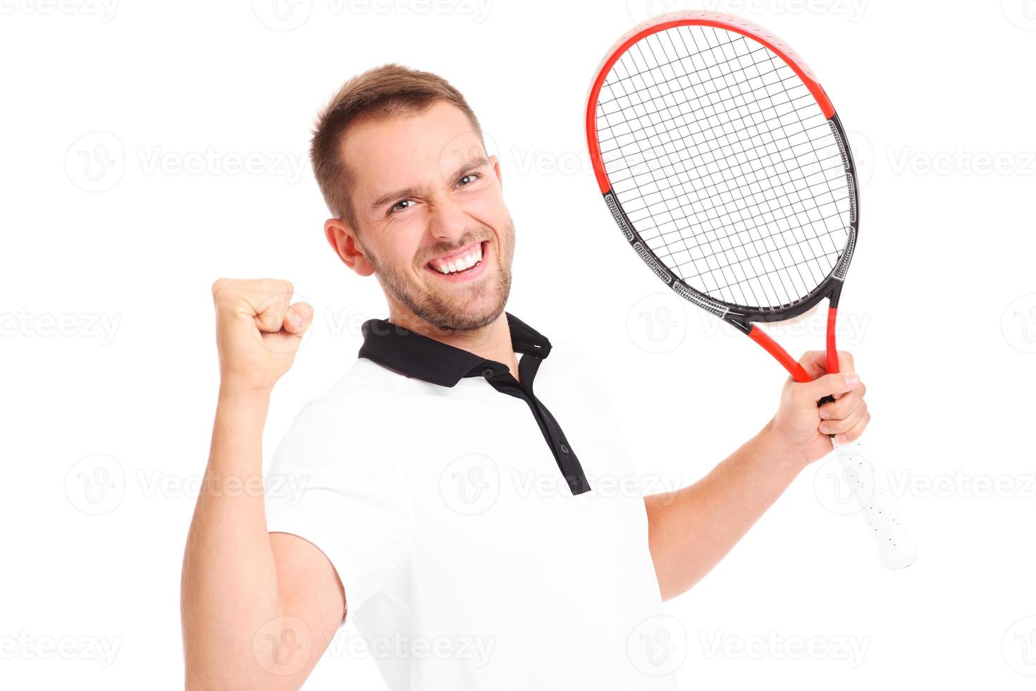 Handsome tennis player photo