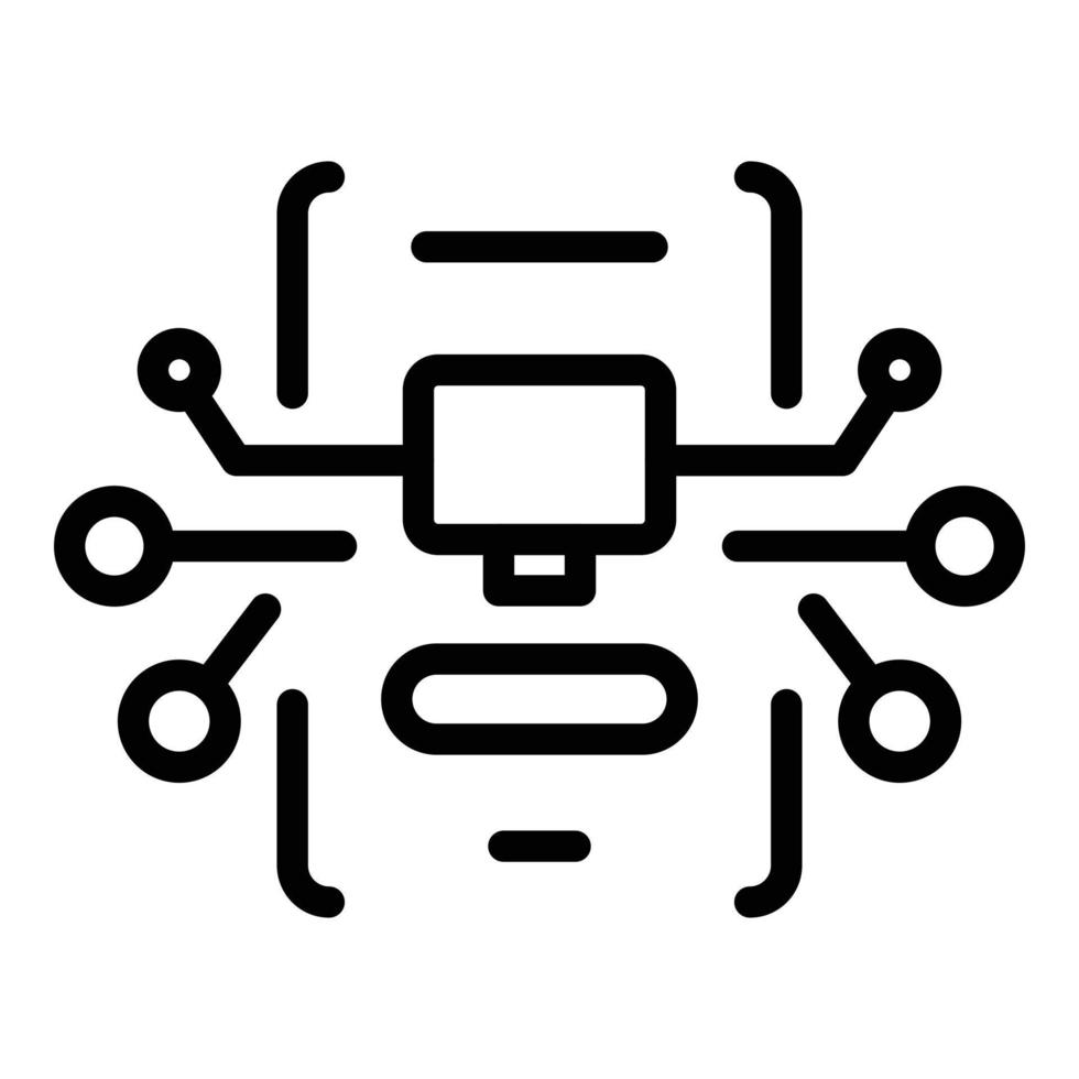 Blockchain system icon, outline style vector