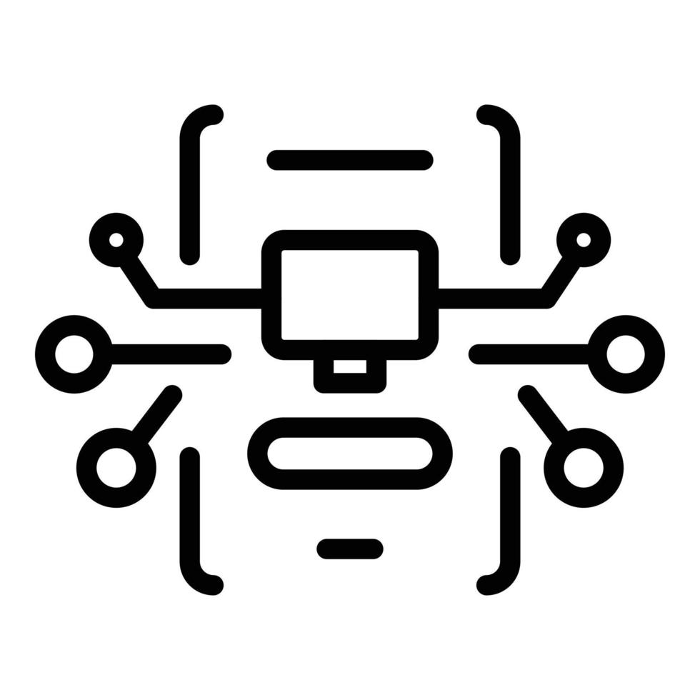 Blockchain system icon, outline style vector