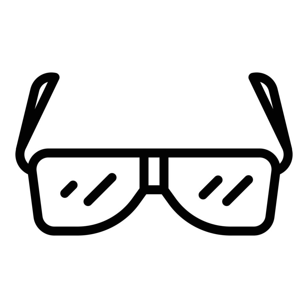 icono de gafas de senderismo, estilo de contorno vector