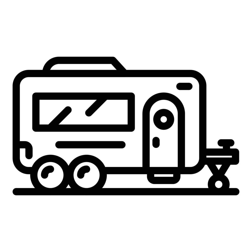 Camper van icon, outline style vector
