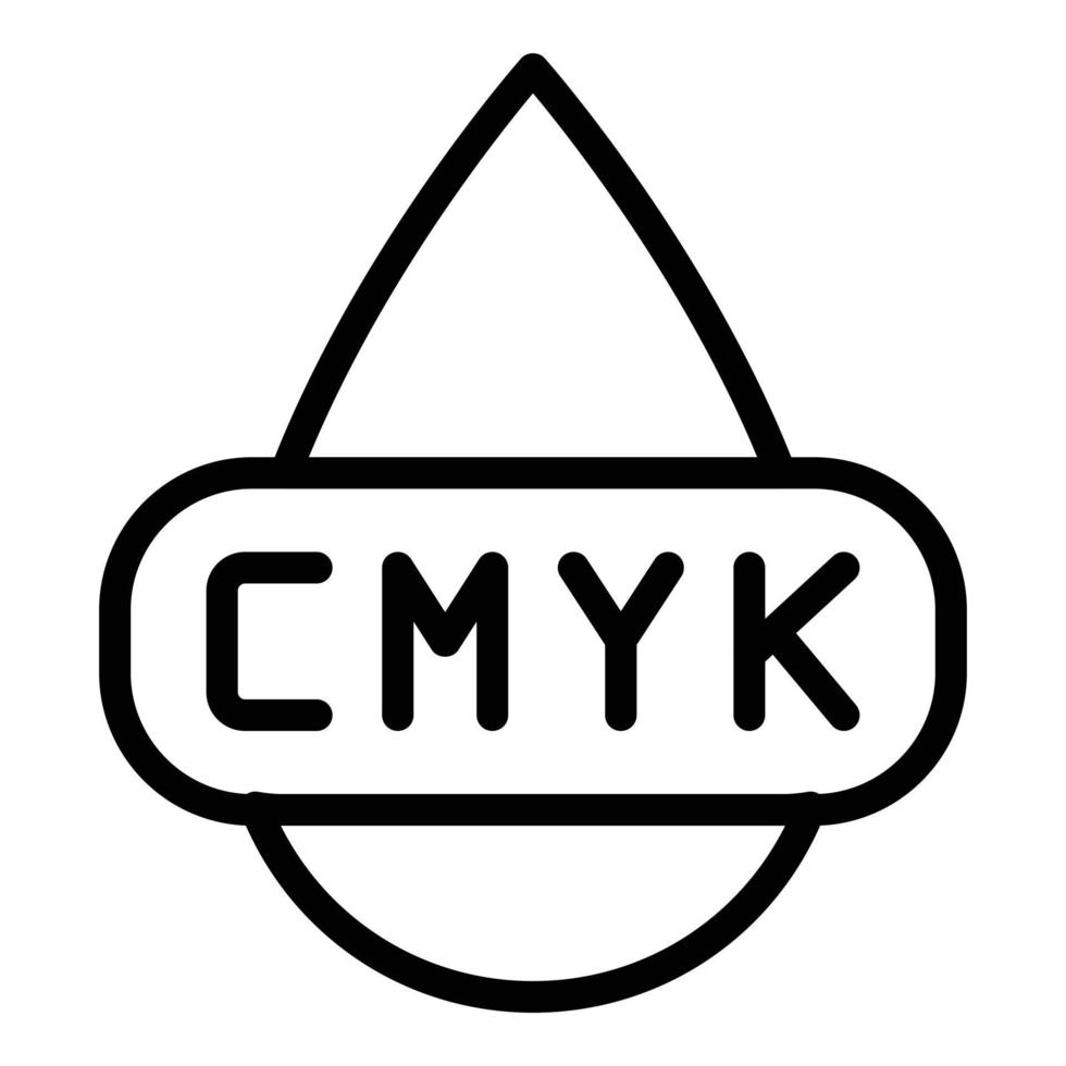 icono de gota cmyk, estilo de esquema vector