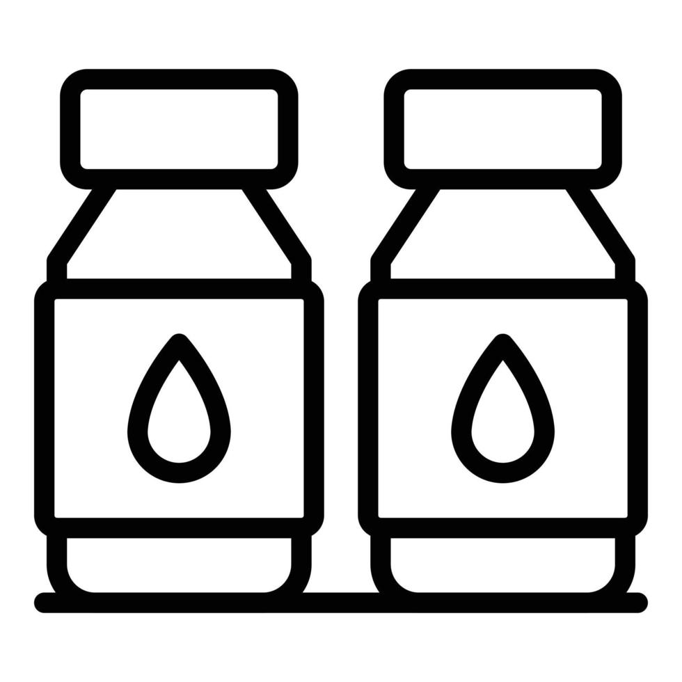 icono de botellas de impresión, estilo de esquema vector