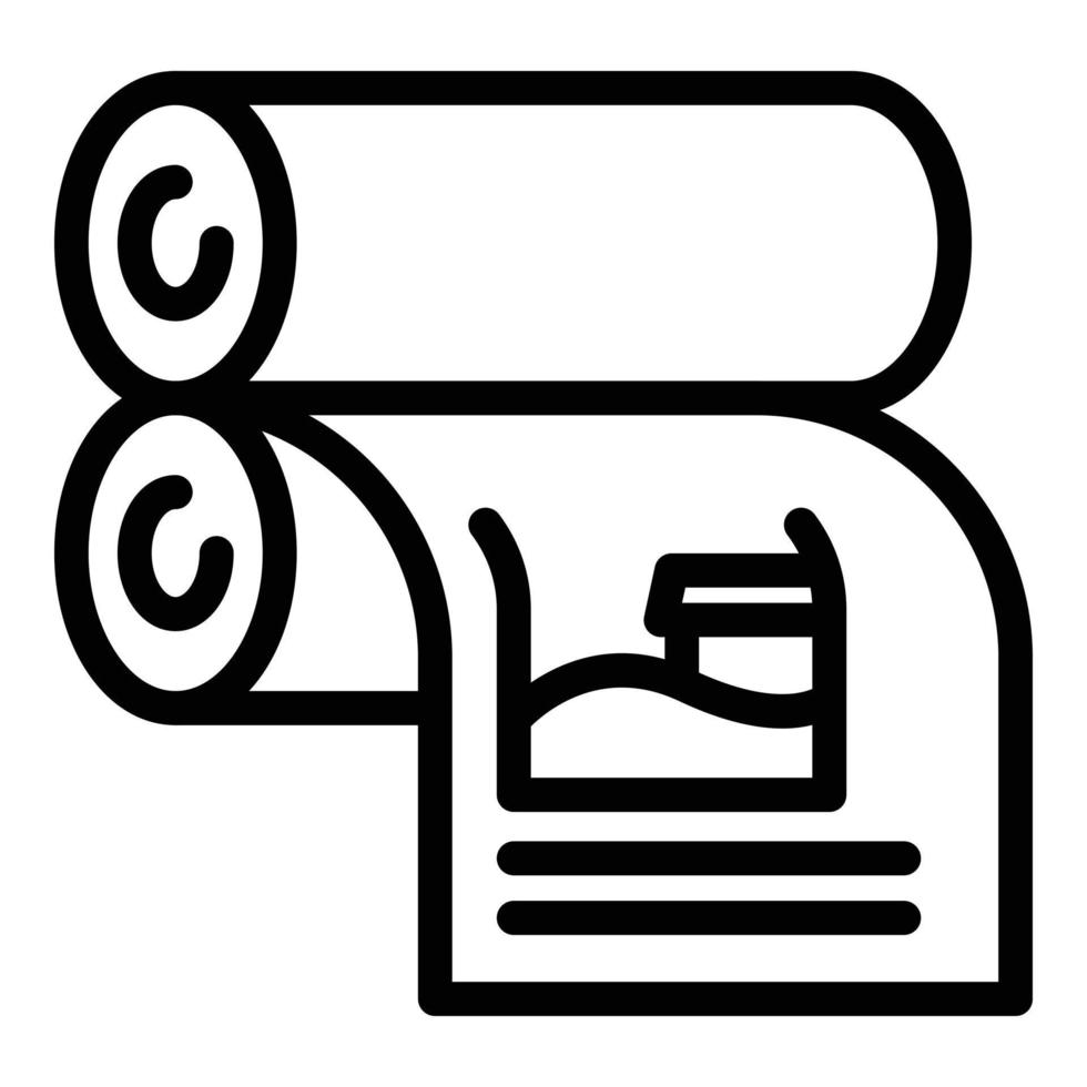 Printing mechanism icon, outline style vector