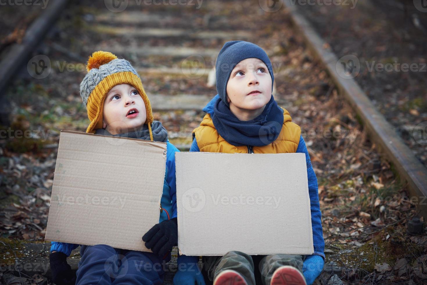 Picture of a child with a lot of love and peaceful message photo