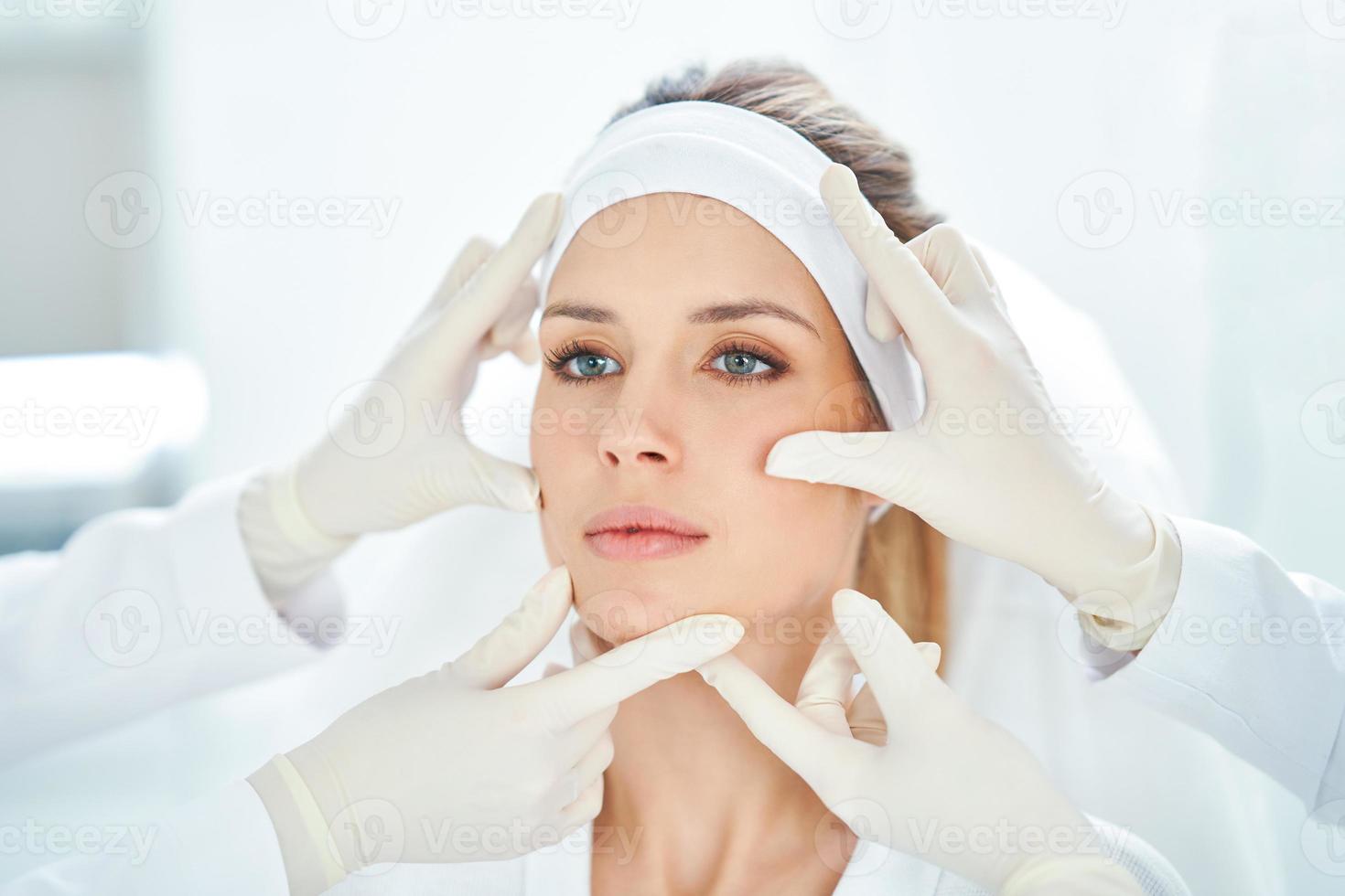 A scene of medical cosmetology treatments botox injection. photo