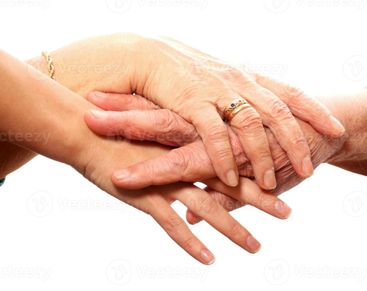 Young and old hands photo