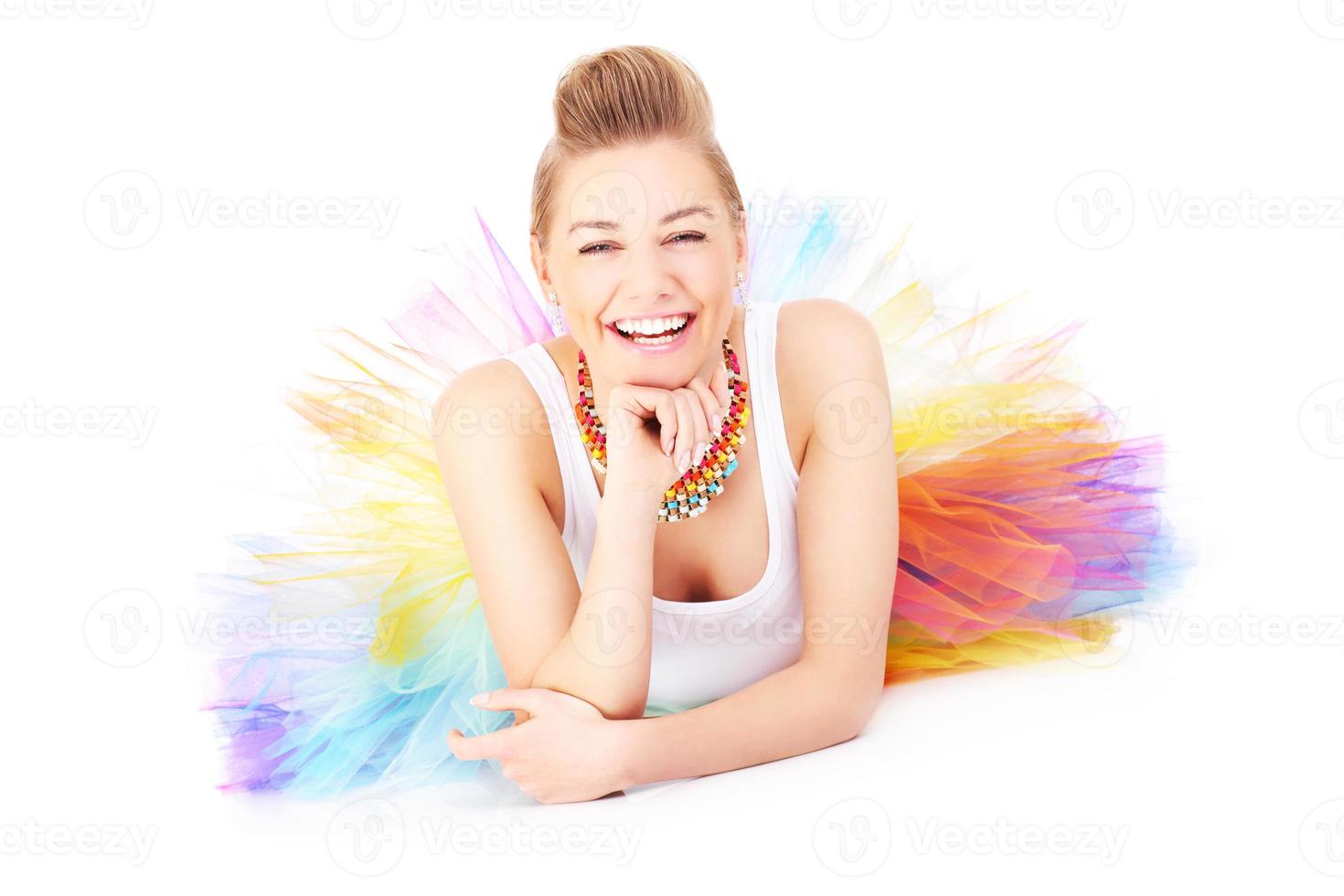 Happy and colourful ballerina photo