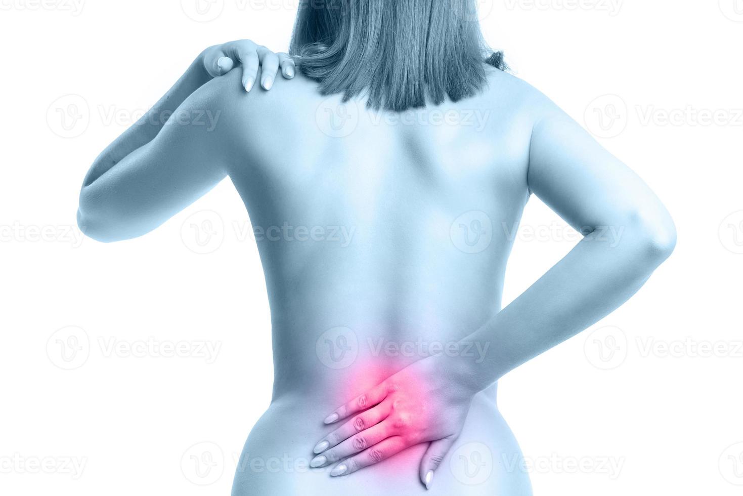 Beauty concept of woman having pain in her body photo