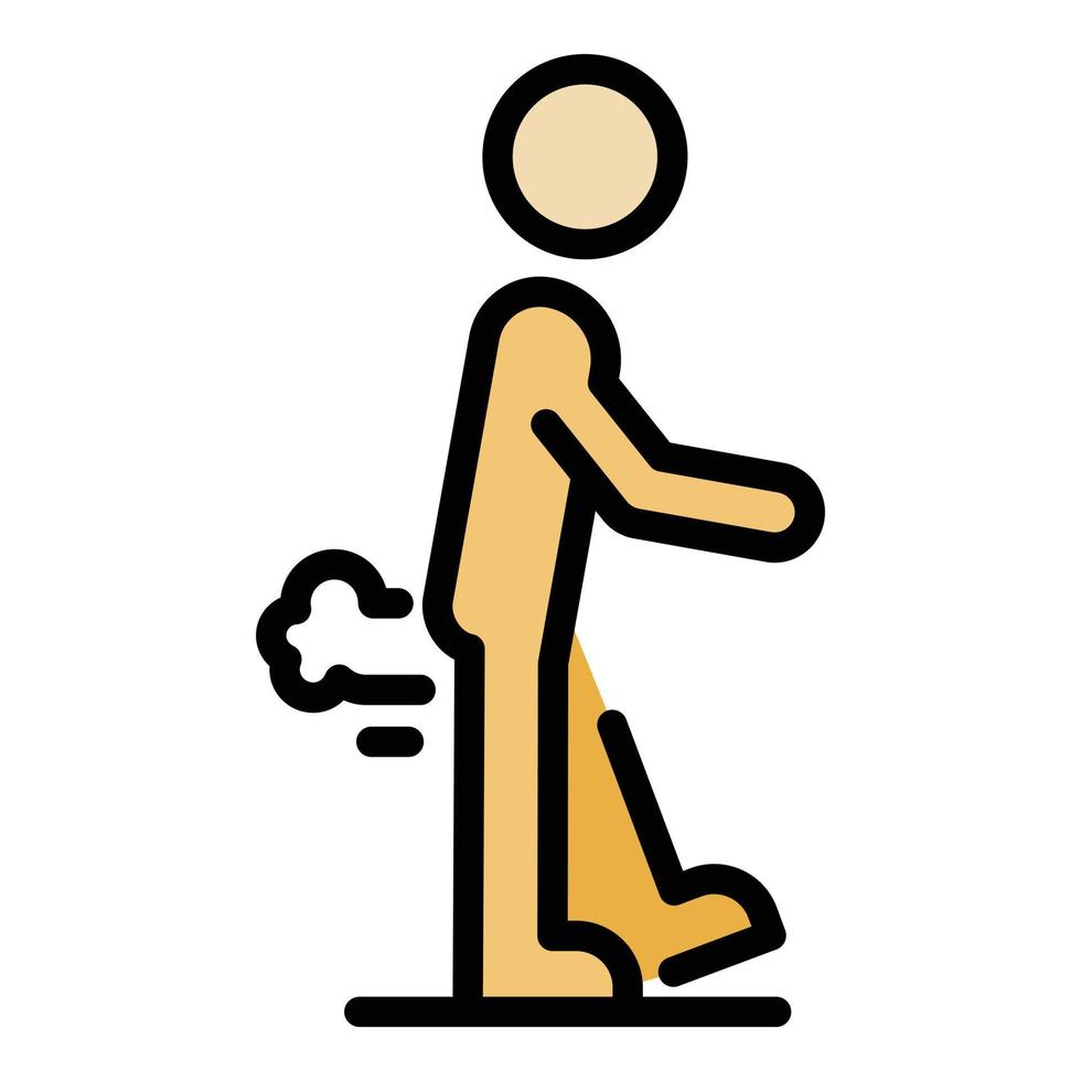 Farted man icon color outline vector