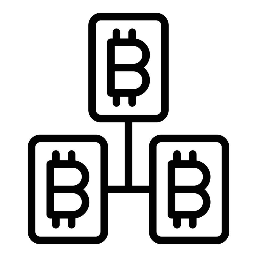 Blockchain banking icon, outline style vector