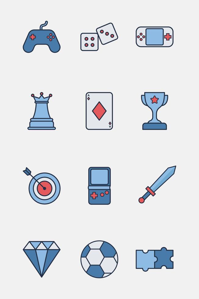 conjunto de iconos de juego vector
