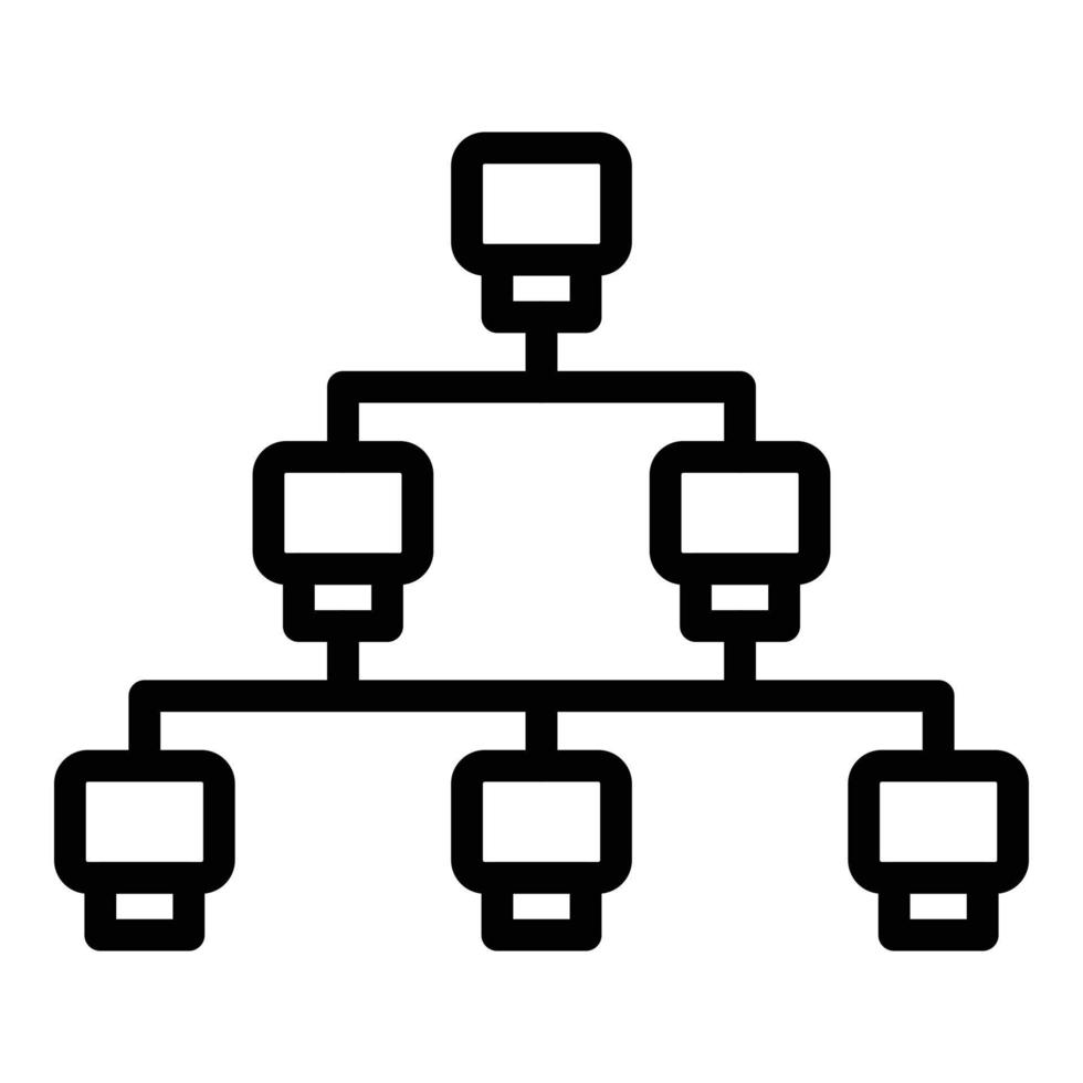 Big data structure icon, outline style vector