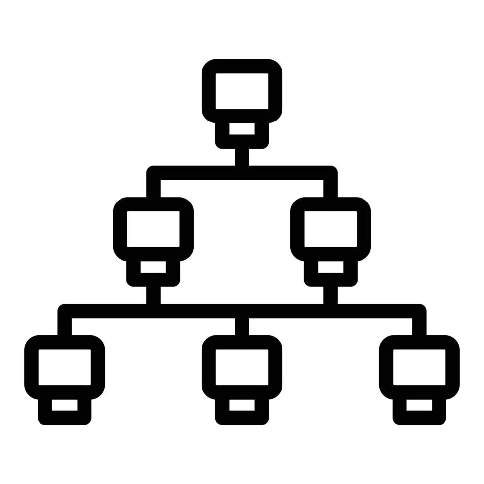 icono de estructura de datos grandes, estilo de esquema vector