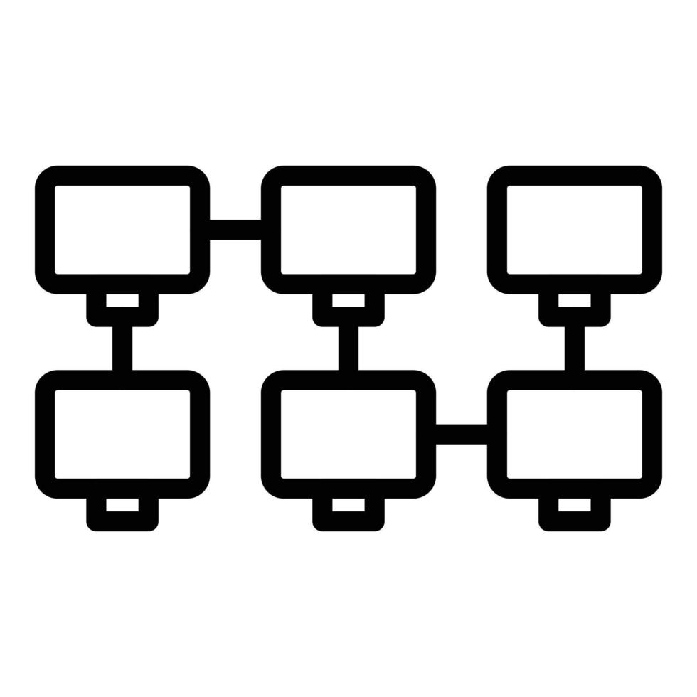 Blockchain data icon, outline style vector