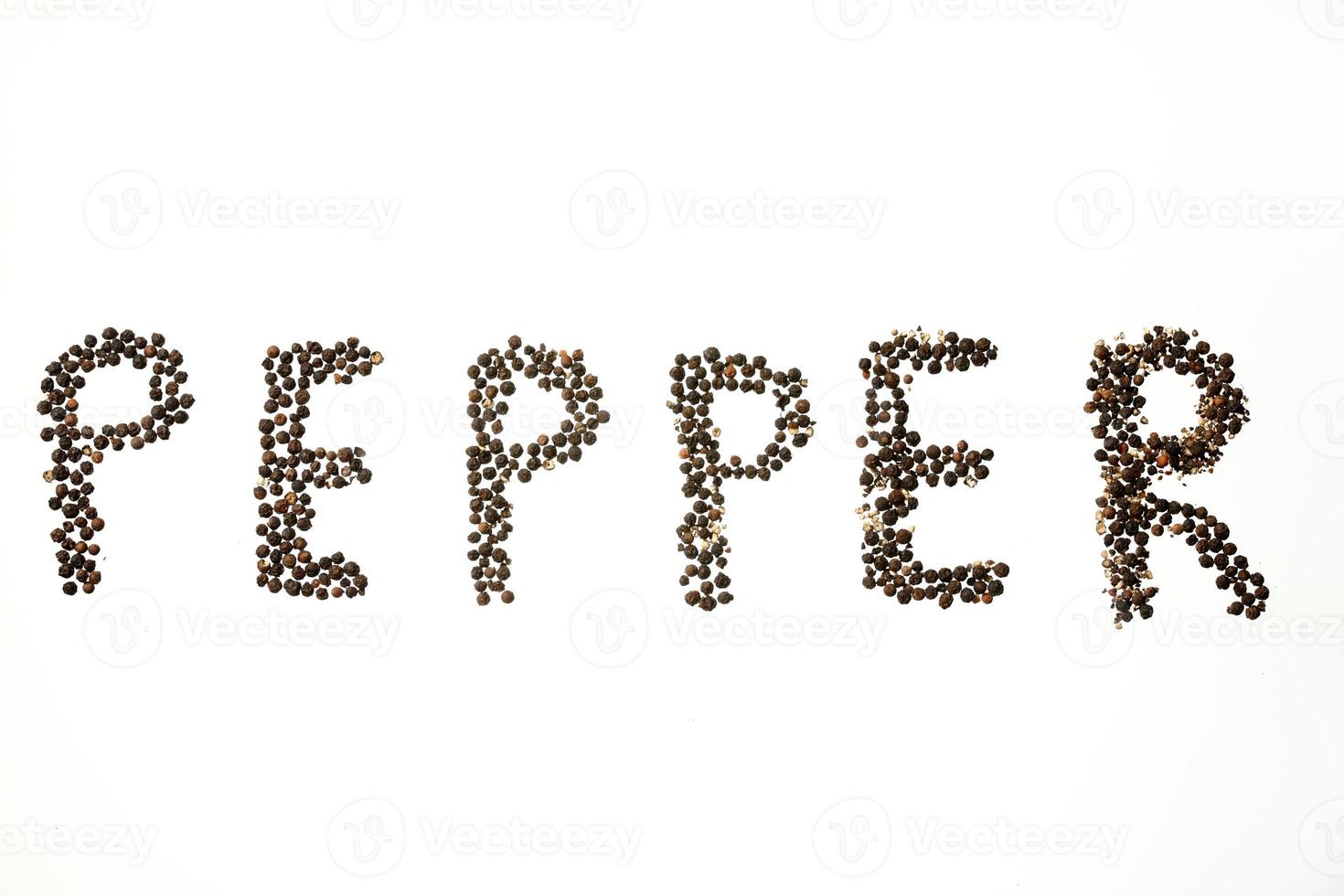 Pepper inscription over white background photo