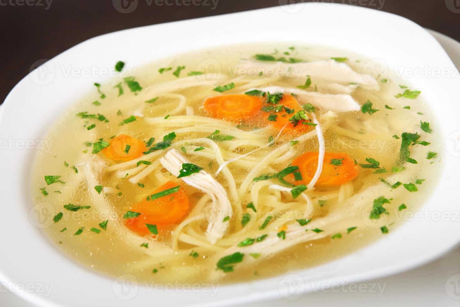 Bowl of chicken soup photo
