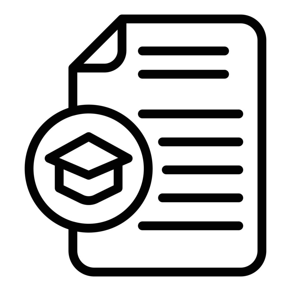 Graduation thesis icon, outline style vector