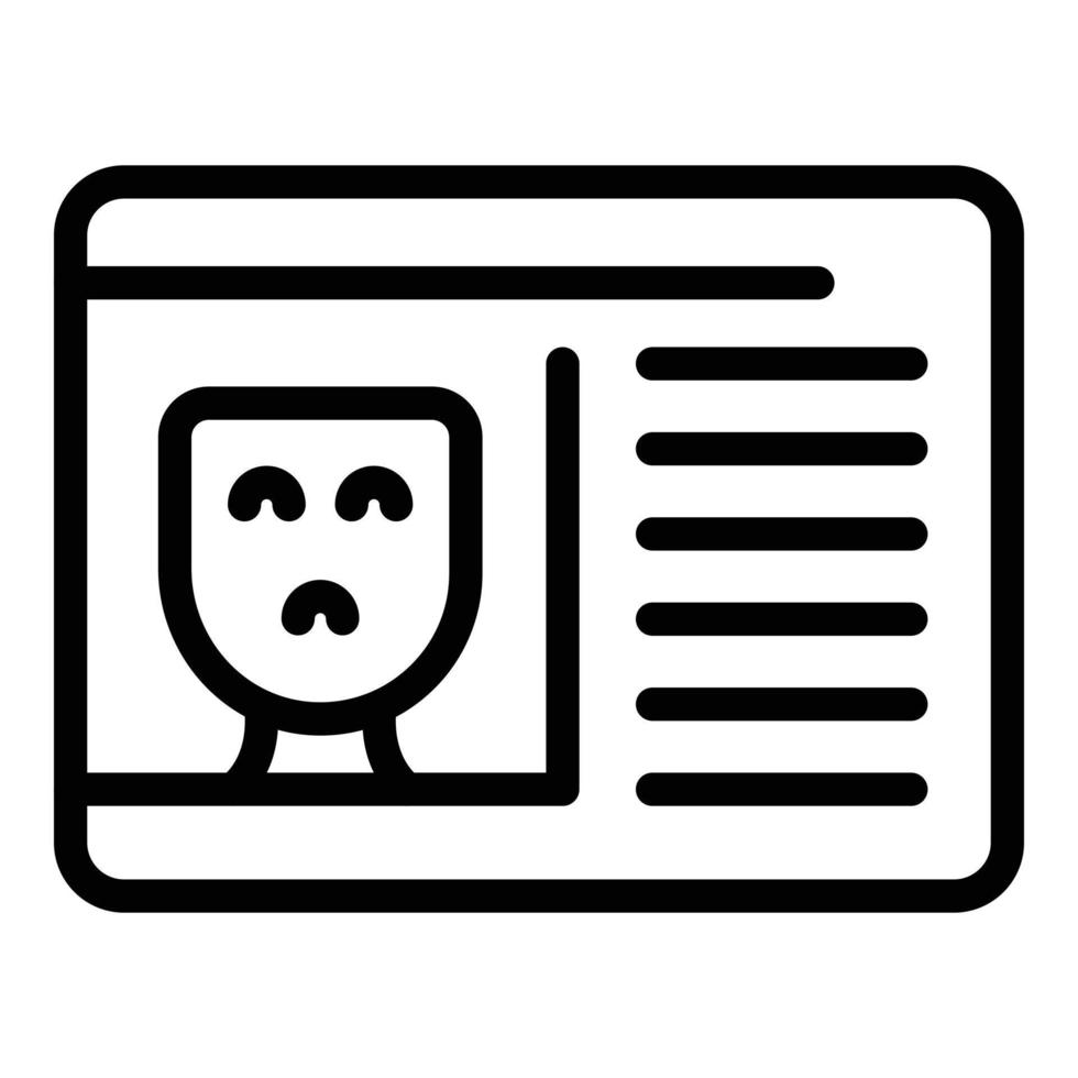 Sad consumer icon, outline style vector