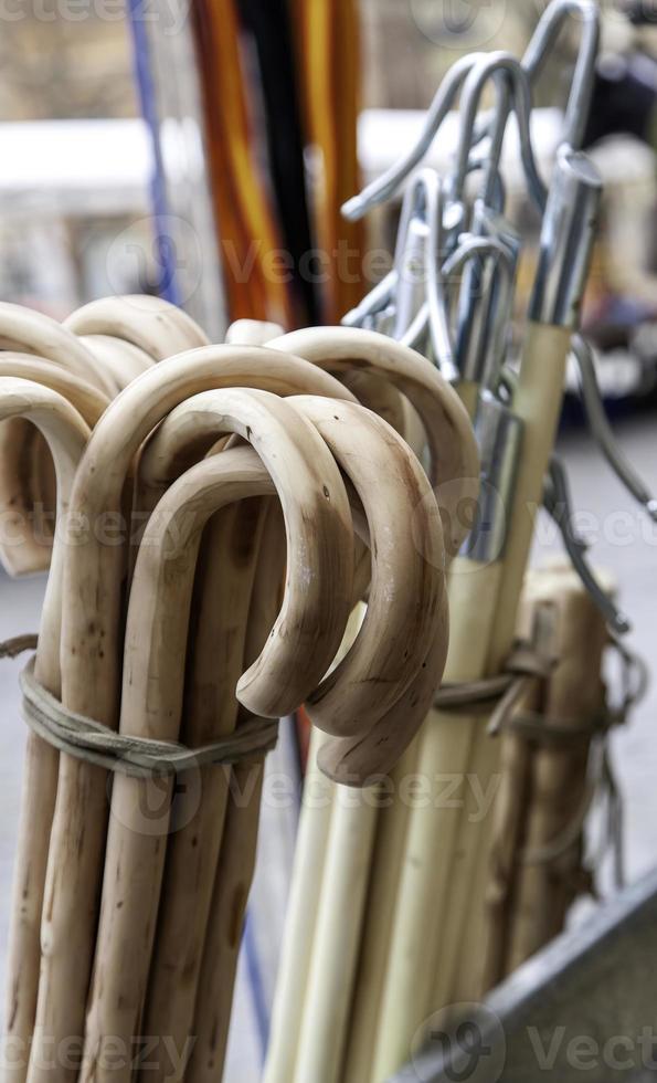 Wooden sticks in a market photo