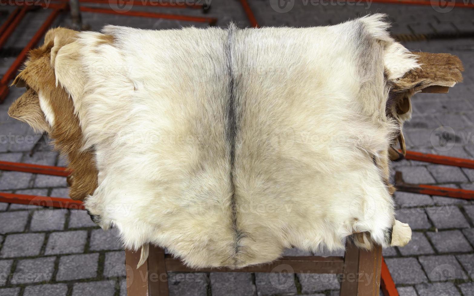 Animal skins with hair photo