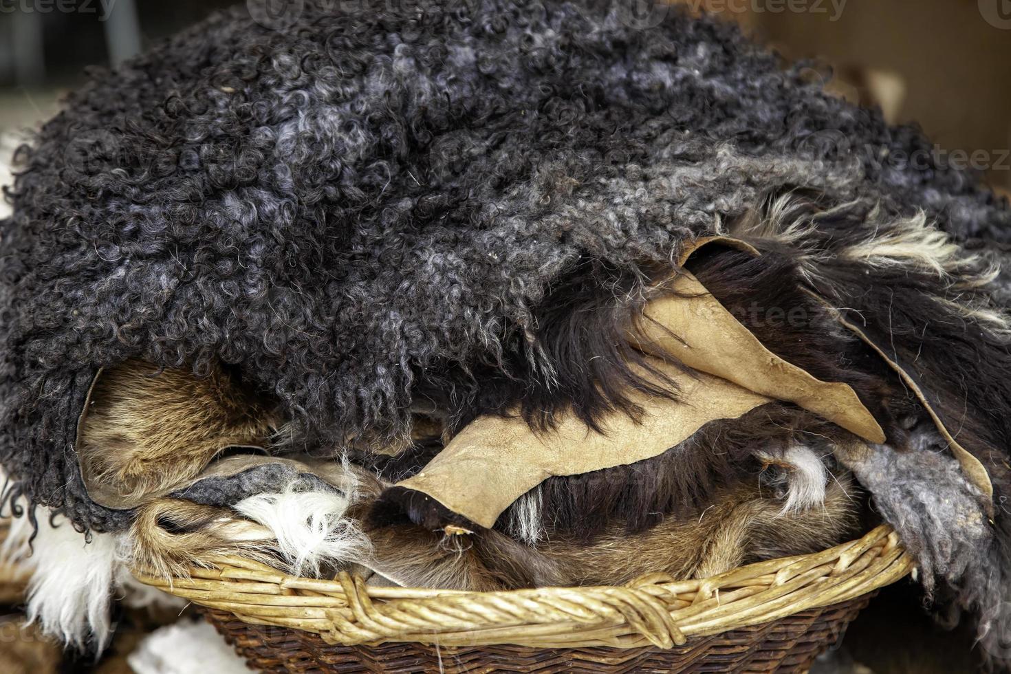 Animal skins with hair photo