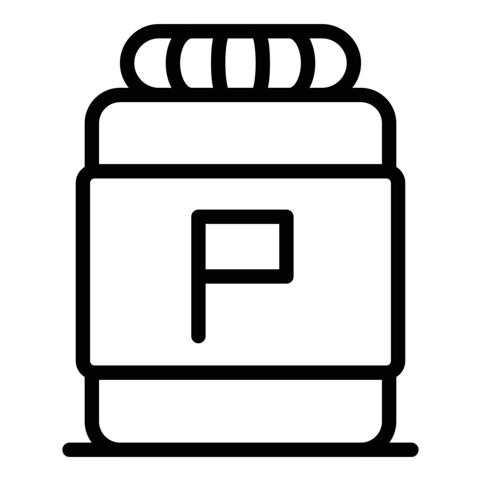 Protein bottle icon, outline style vector