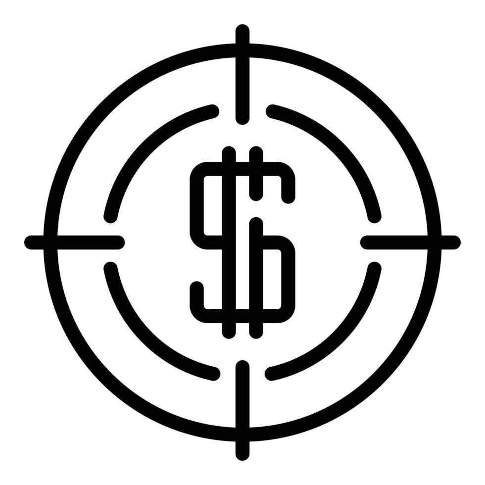 Result money target icon, outline style vector