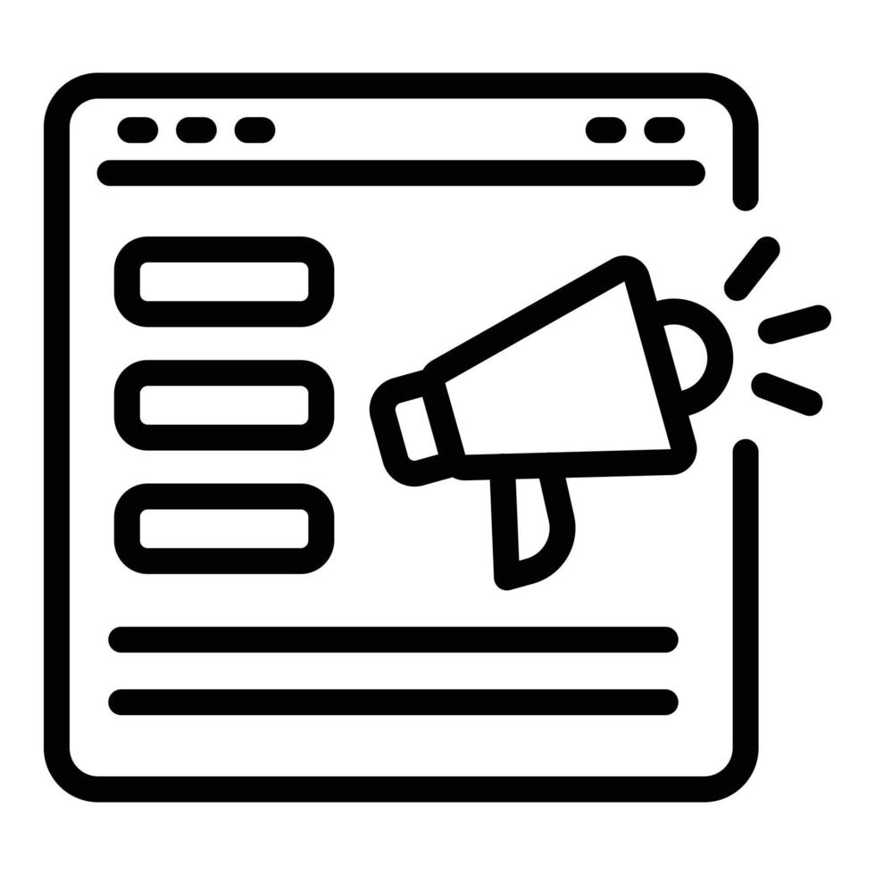 Online add market studies icon, outline style vector